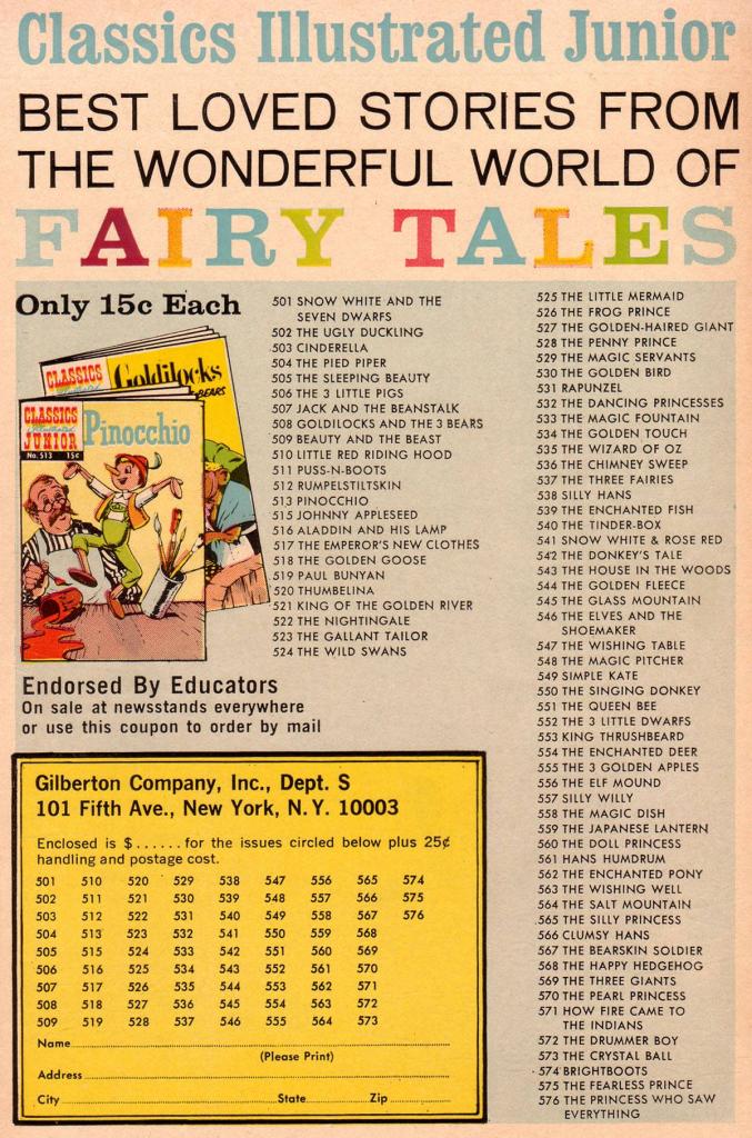 CLASSICS ILLUSTRATED JUNIOR 554 34 bc